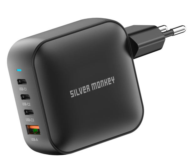 Silver Monkey Ładowarka GaN Smart Quadro 100W PD Czarna - 1417253 - zdjęcie 10